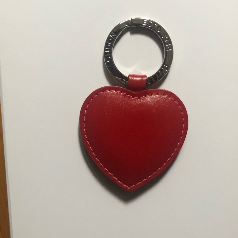New in Box! Ettinger Sterling Heart Red Leather Key Fob - Picture 8 of 9